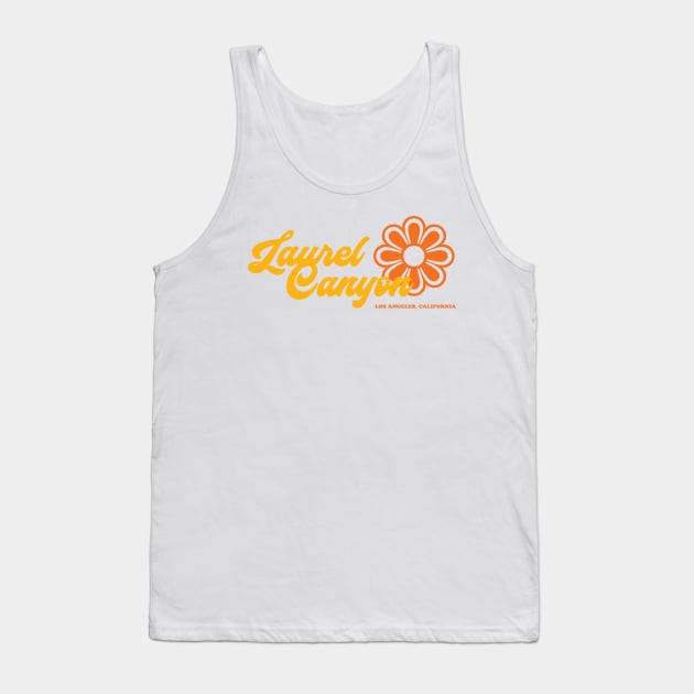 Retro Laurel Canyon flower logo - yellow Tank Top by retropetrol